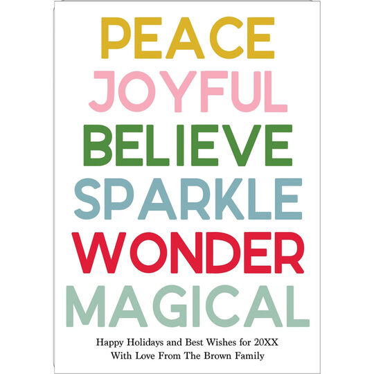 Colorful Holiday Wishes Flat Holiday Cards